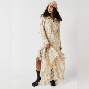 🎉LAST PIECE 🎉Free People Driftwood Cable Polo